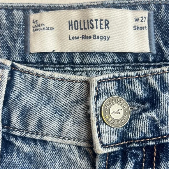Hollister Low-Rise Medium Wash Baggy Jeans SZ 27 - Picture 9 of 14